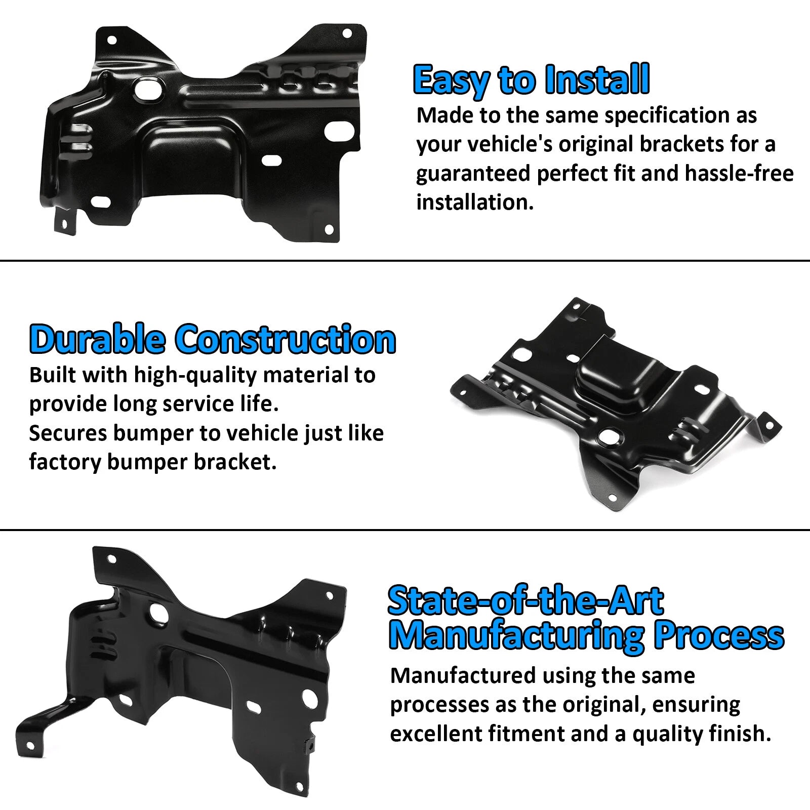 Set of 2 Bumper Brackets for Ford F-150 (2009–2014) Front Left & Right