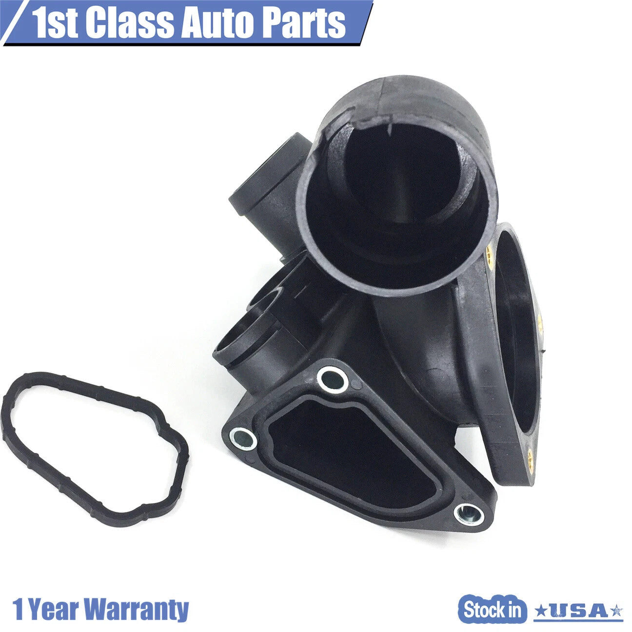 Thermostat Housing w/ Gasket for VW EOS, Eurovan, Golf, Jetta, Audi A3, TT (2006–2015)