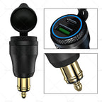 Dual USB Charger Hella DIN Type C Plug Socket for BMW Ducati Motorcycle (2010–2023)