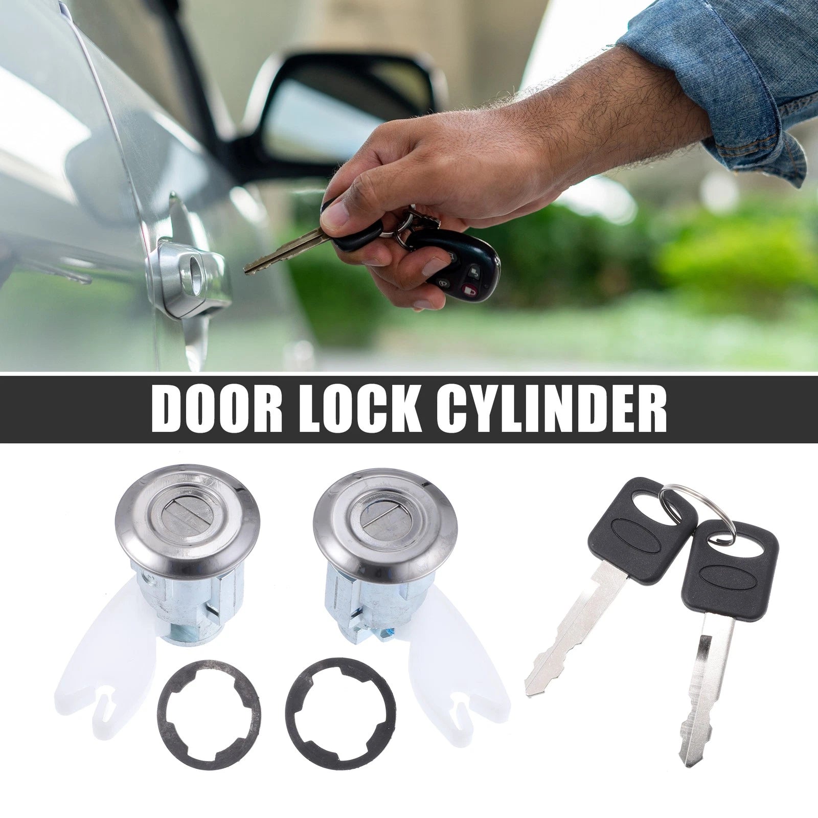 2X Car Door Lock Cylinders Kit with 2 Keys for Ford Explorer (1992–1995) F2UZ1522050A
