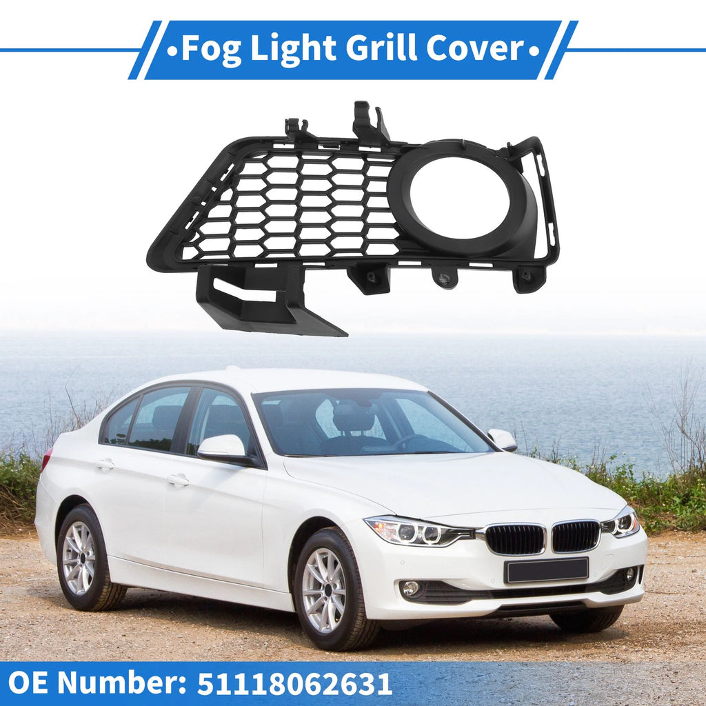 1 Pc Fog Light Grill for BMW 3 Series (2012–2018) No. 51118062631 Black