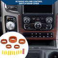Set of 5 AC Gear Shift Headlight Media Knob Covers for Dodge RAM (2013–2017) Orange