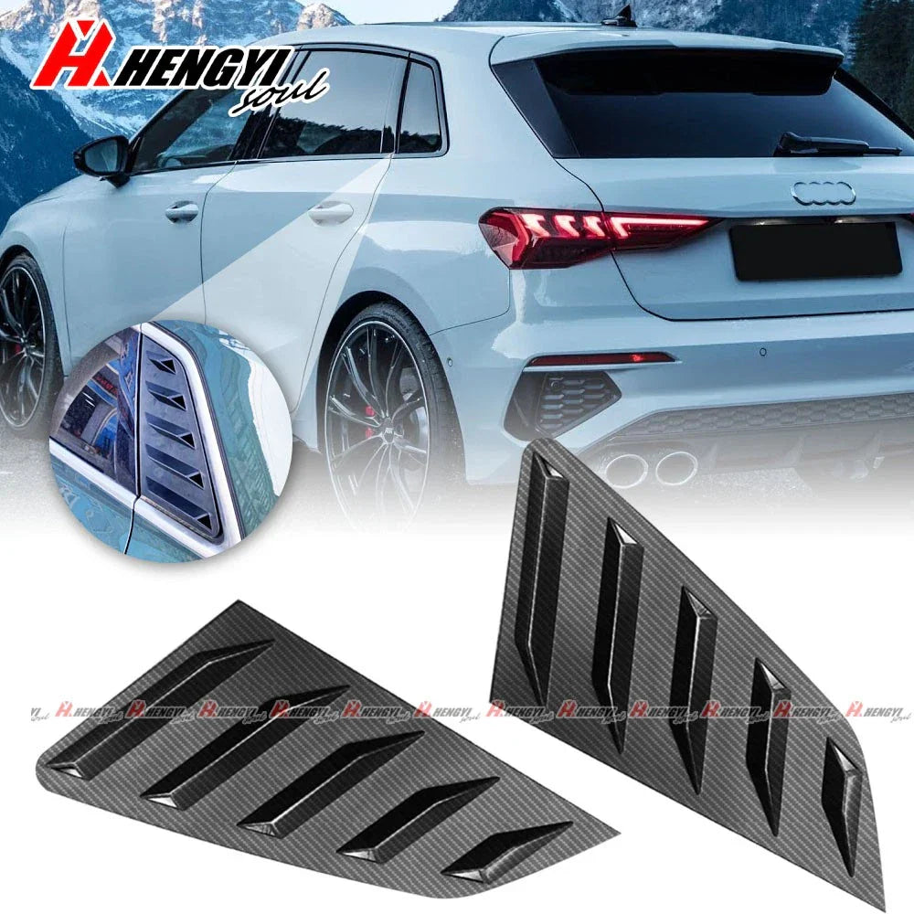 Carbon Look Rear Quarter Window Glass Louver for Audi A3 S3 (2021–2023)