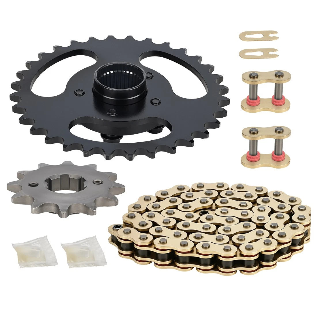 Gold Drive Chain + Drive Sprocket Assembly for Polaris RZR 170 (2017–2021)