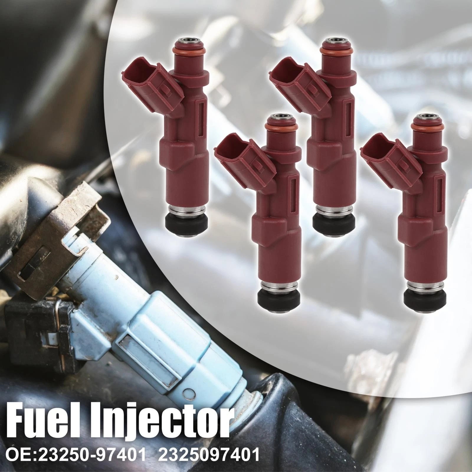 Set of 4 Fuel Injectors 23250-97401 for Toyota Avanza, Daihatsu Terios (1.3L)
