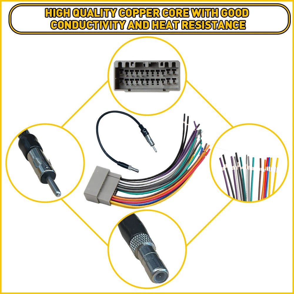 Wire Harness & Antenna Adapter Kit for Chrysler Dodge Jeep (YYYY–YYYY)