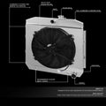 3 Row Aluminum Radiator with Cooling Fan Shroud for Bel-Air/Nomad/150/250 (1955–1957)