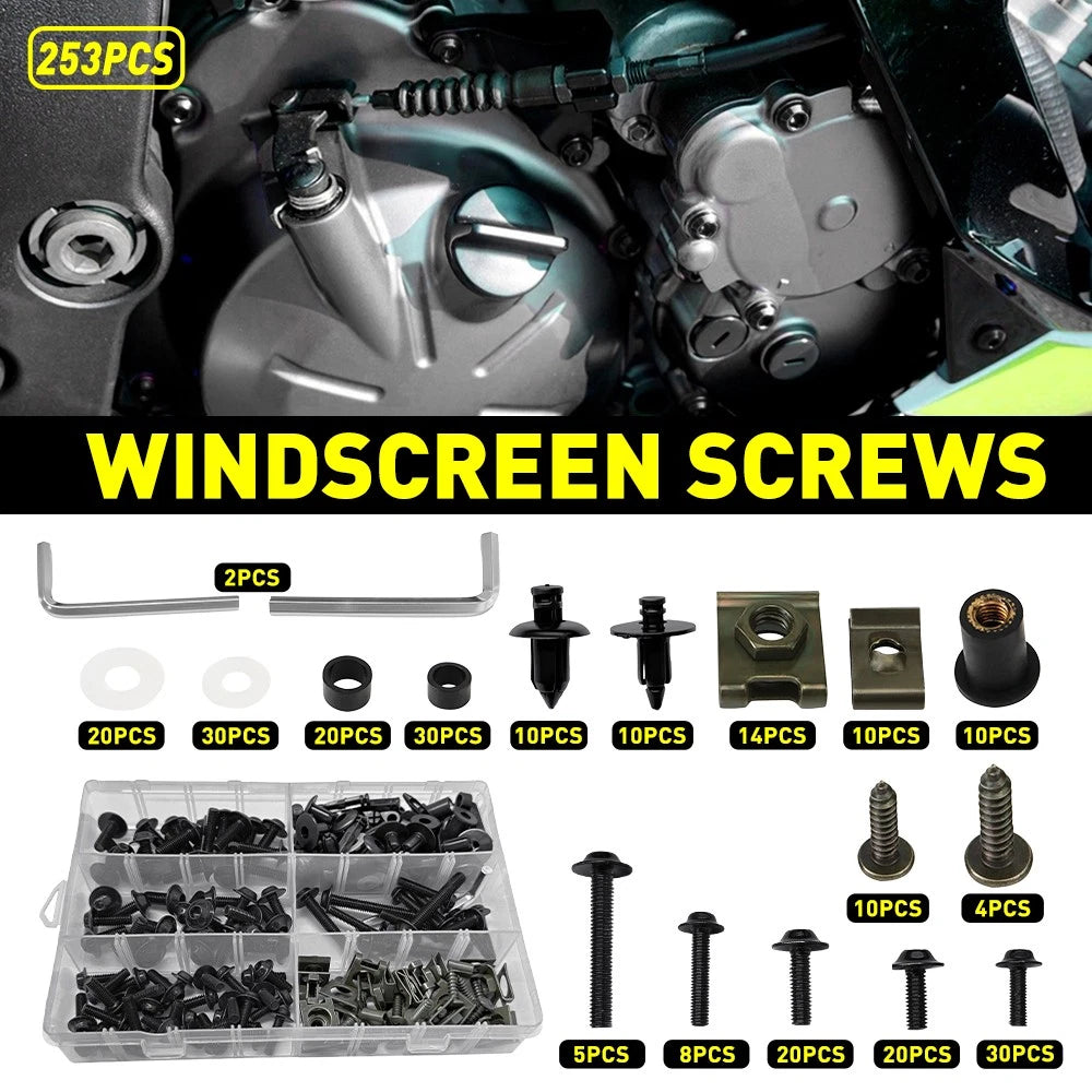 253pcs Aluminum Fairing Bolt Kit for Honda CBR600RR CBR1000RR (2003–2023)