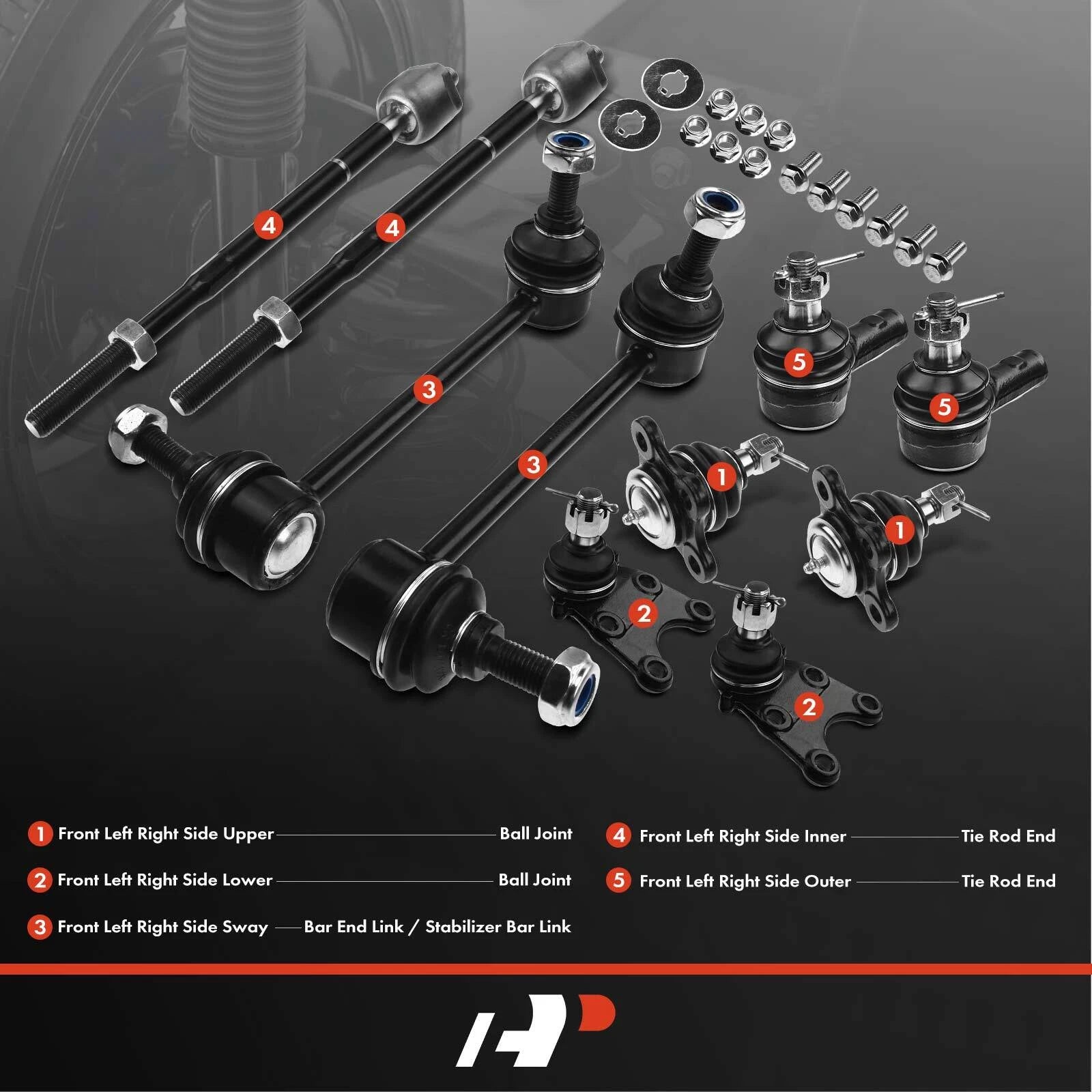 10x Front Sway Bar Link & Tie Rod for Honda Passport (1998–2002)