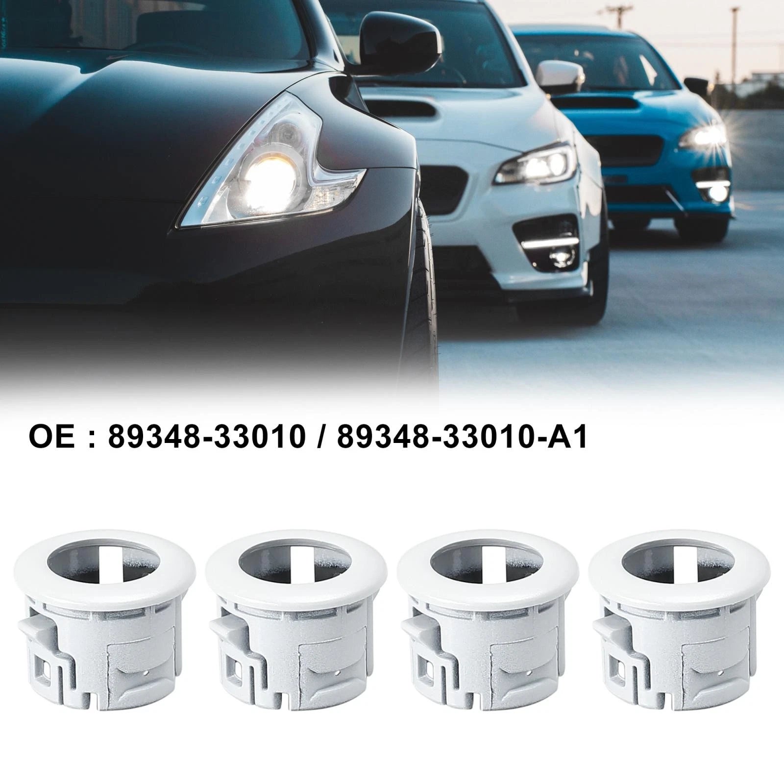 Set of 4 Bumper Parking Sensor Retainers for Lexus ES350 HS250h (89348-33010-A1)