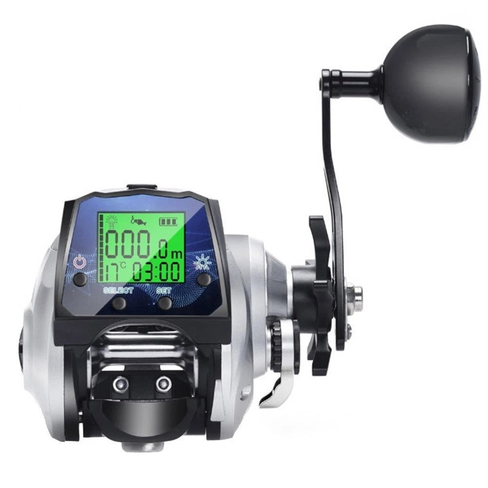 Digital Display Baitcasting Reel for Fishing (Temperature, Time, Line Length)