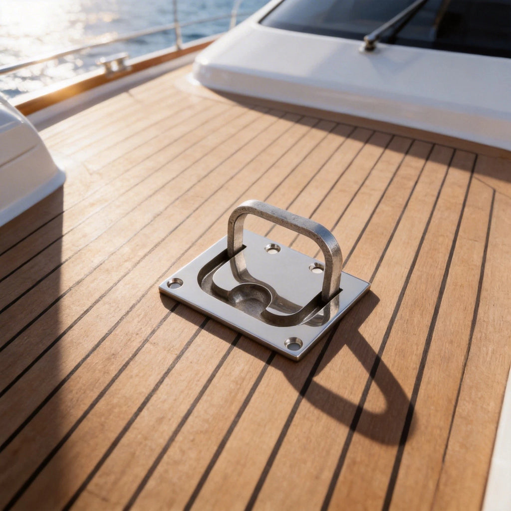 Flush Mount Ring Pull Handle for Boat Deck Hatch and Cabinets