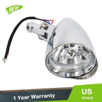 Chrome Headlight Visor Lamp for Bobber Chopper Dyna (12V)