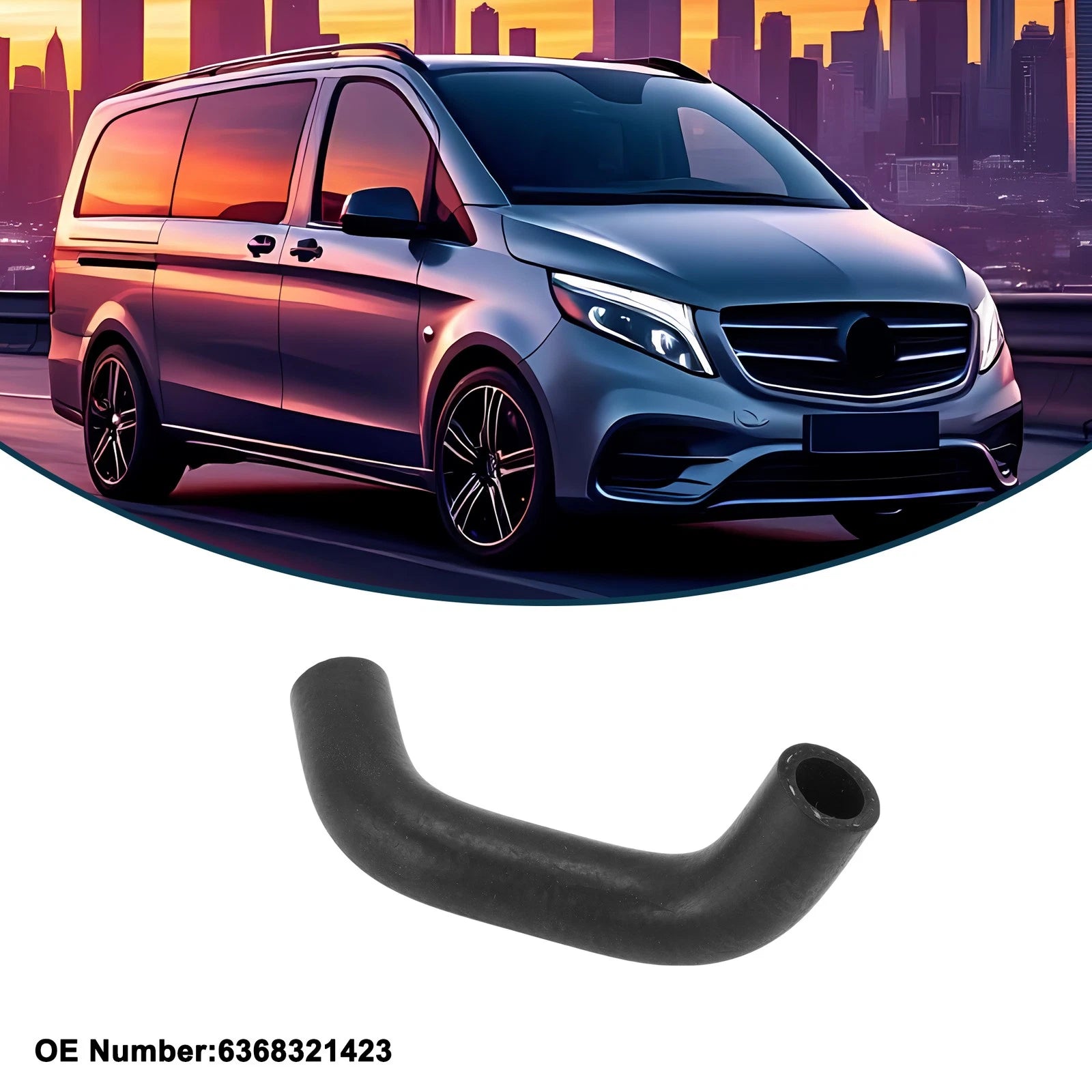 Radiator Hose for Mercedes-Benz Vito (2010–2014) No. 6368321423 Rubber
