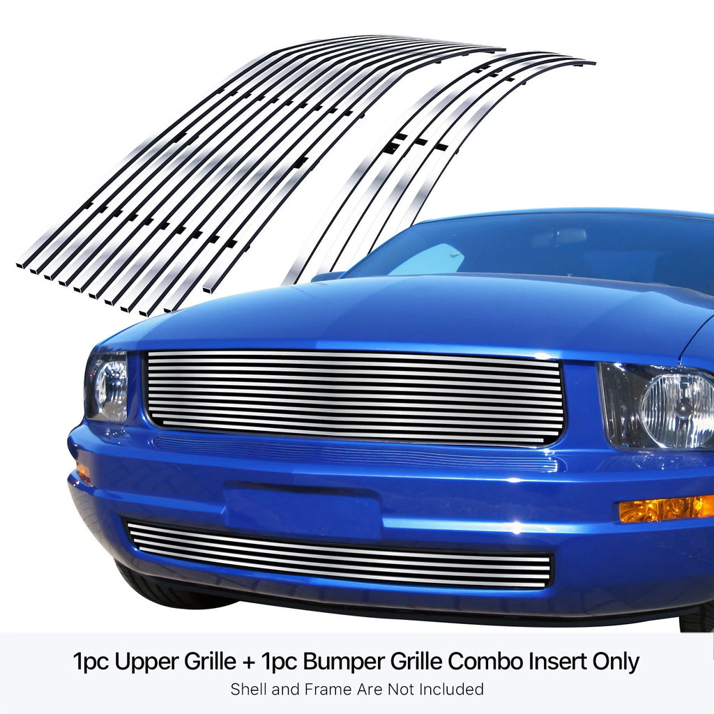 Stainless Steel Chrome Billet Grille Insert for Ford Mustang V6 (2005-2009)
