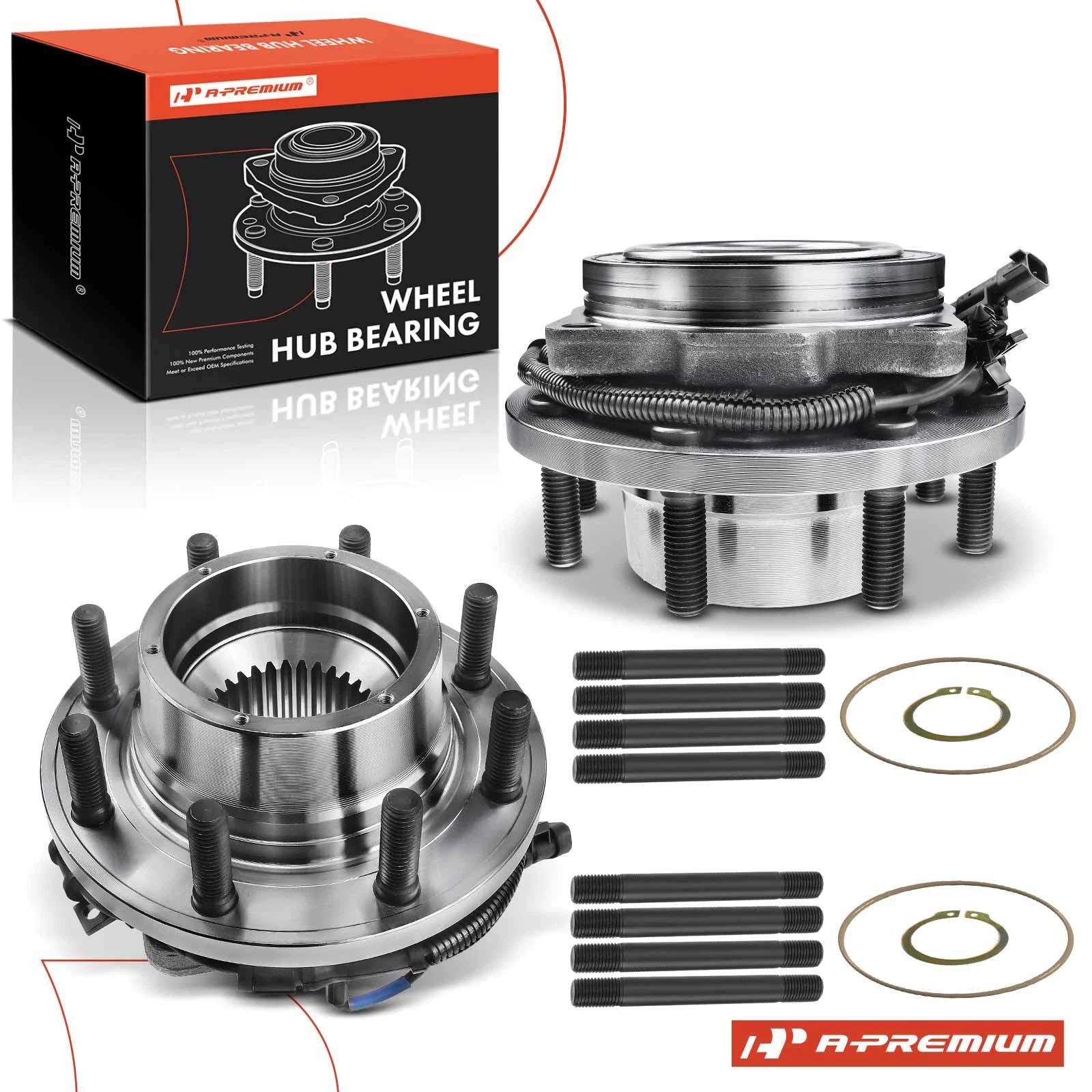 2X Front Wheel Hub & Bearing Assembly for Ford F-250 Super Duty (2013–2016)