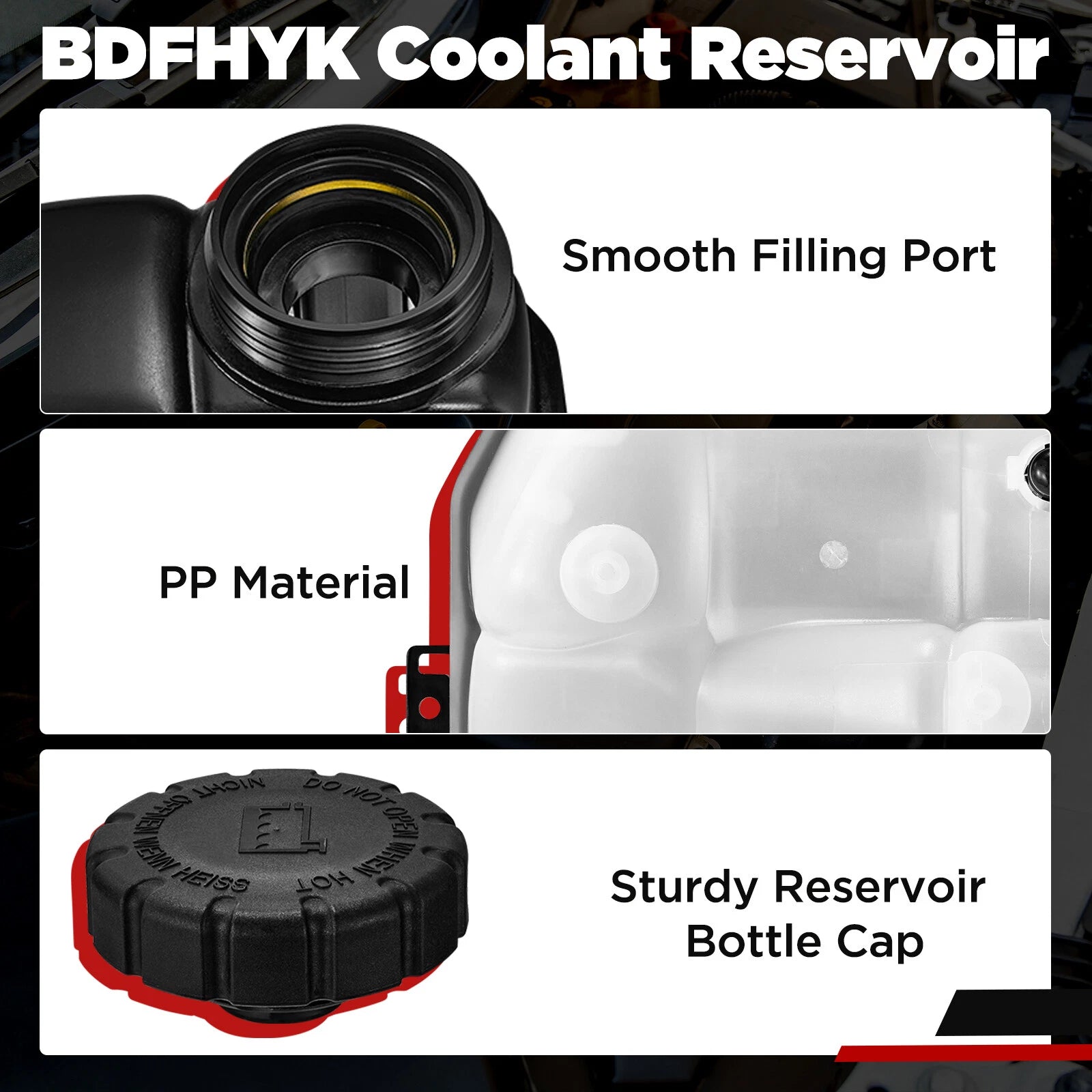 Coolant Expansion Tank w/ Cap for Mercedes-Benz E320 E350 E500 (2003–2009) 603-283