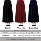 Set of 4 Casual Velvet High Waist A-Line Skirts for Women