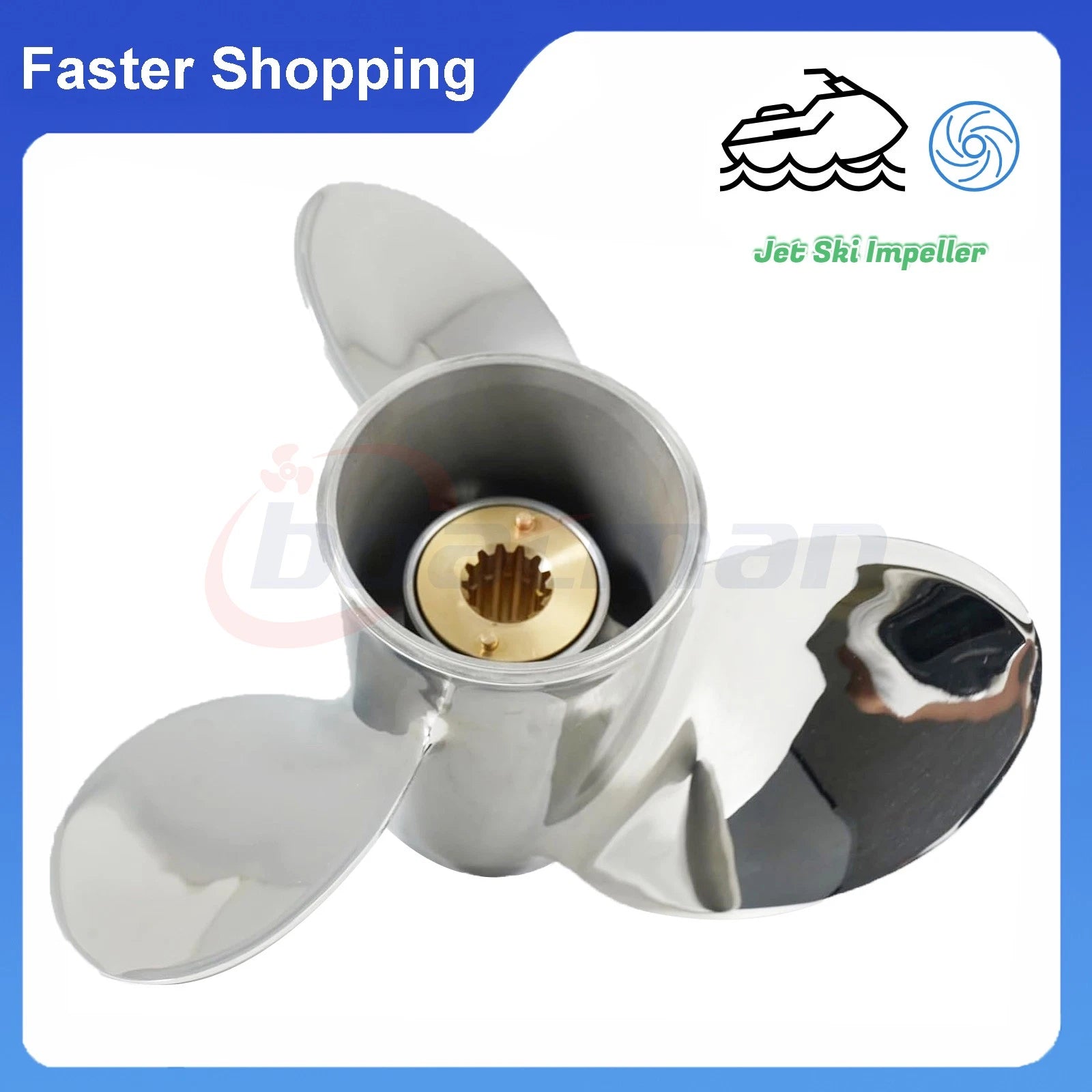 Stainless Propeller 10.25x16" Pitch for Mercury Outboard 25-70HP (13 Tooth)