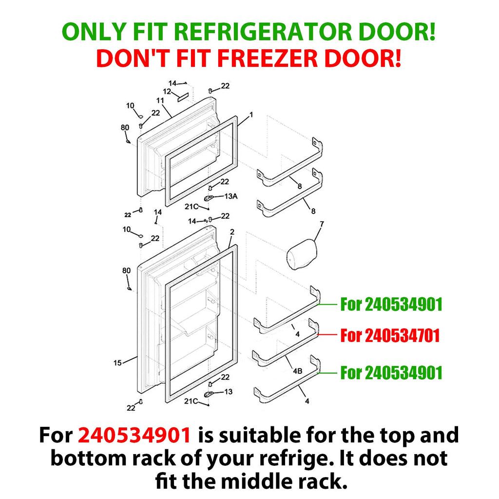 Refrigerator Door Shelf Rack Bar for Frigidaire (2000–2023)