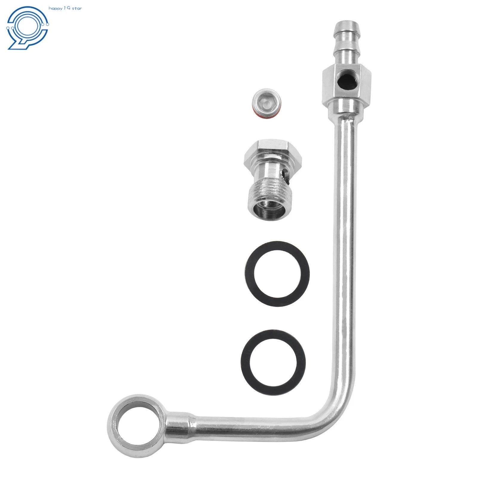 Chrome Steel Fuel Line 8126 for 3/8" Barbed Inlet