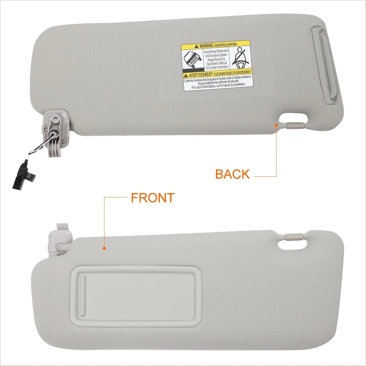 Set of 2 Windshield Sun Visors for Mazda CX-9 (2016–2023) OE Style w/Lighted Mirror