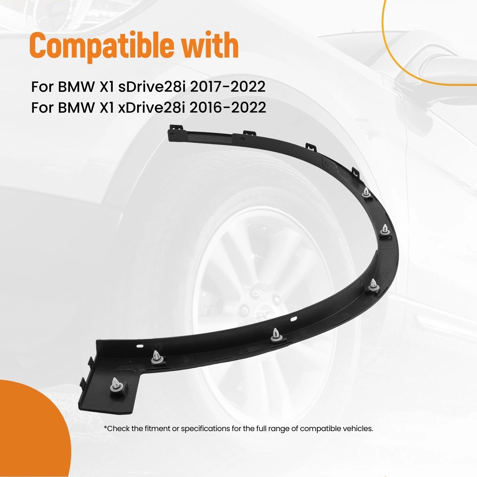 Fender Flare for BMW X1 (2016–2022) Front Right 51777332338 BM1291114 Black