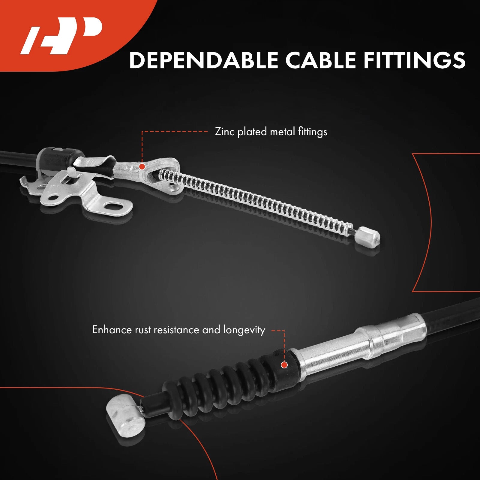 Parking Brake Cable Rear for Toyota Corolla (2003–2004) Built in Japan