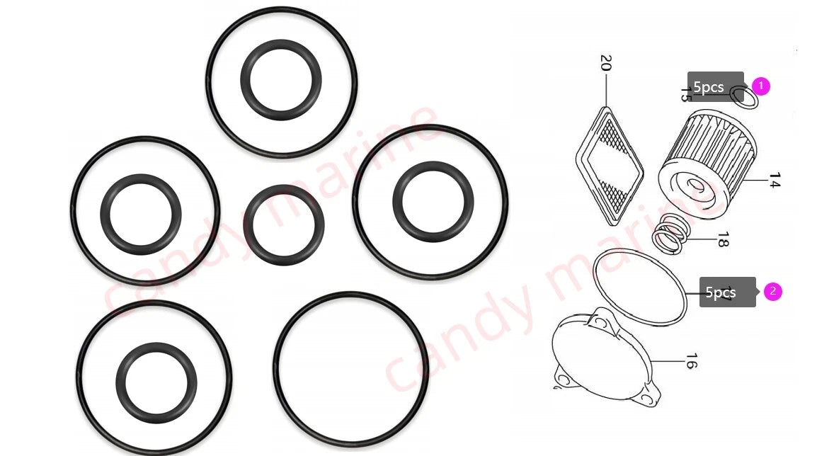 5pcs Oil Change O-Ring Master Seal Kit for Suzuki (09280-54001)