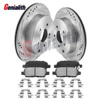 Rear Drilled Rotors + Brake Pads for Infiniti M35H M56 FX35 FX45 Nissan Murano (2006–2014)