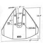 Sport SE300 Black Hydrofoil for Outboard/Sterndrive Boats (40-350HP)