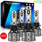 Set of 4 NOVSIGHT 9005 H11 LED Headlight Bulbs 6500K for High/Low Beam