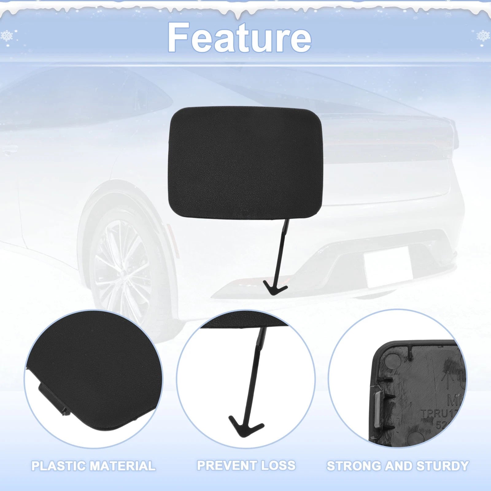 Left Rear Tow Hook Cover Cap for Toyota Yaris (2003–2005) No. 5272152010