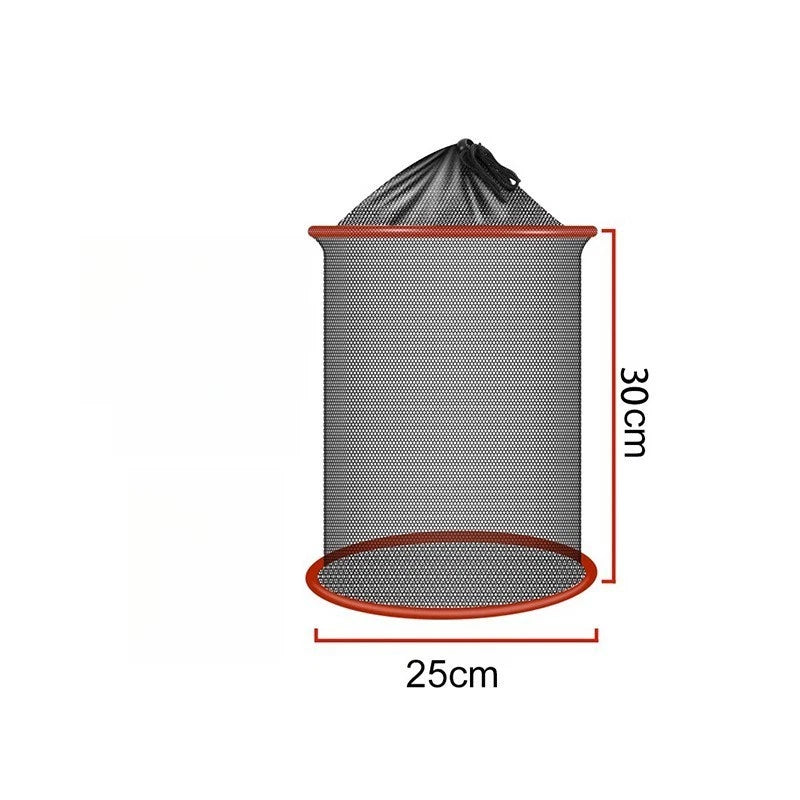 Foldable Minnow Trap Fishing Keep Net 25x60cm Nylon for Stream Use