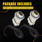 2X License Plate Tag Light Sockets Wire Harness for Ford F250 F350 (1999–2015)