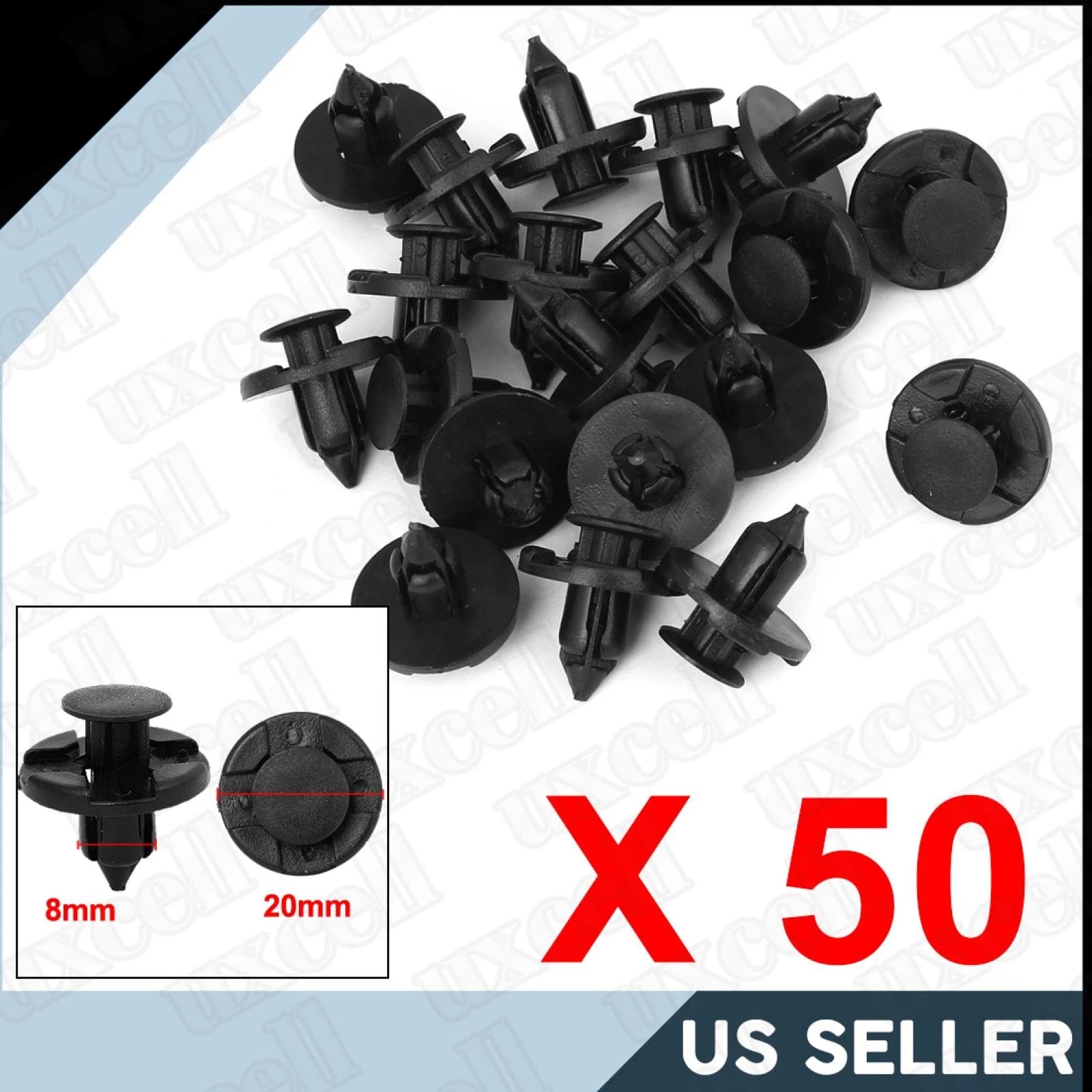 Set of 20 Plastic Rivets Fasteners for Nissan (8mm Hole)