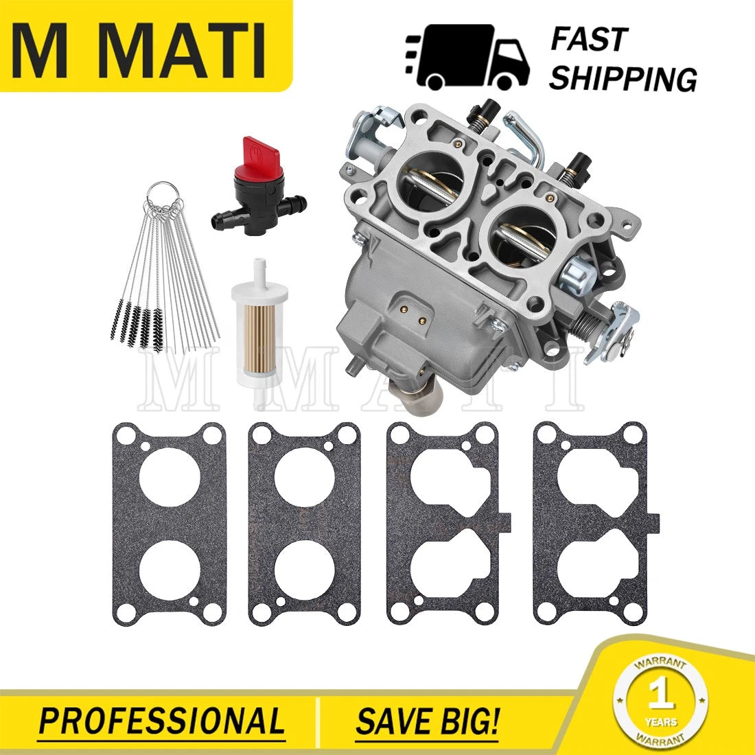 Carburetor & Gaskets for Kawasaki FD731V (15003-2974, 15004-2063)