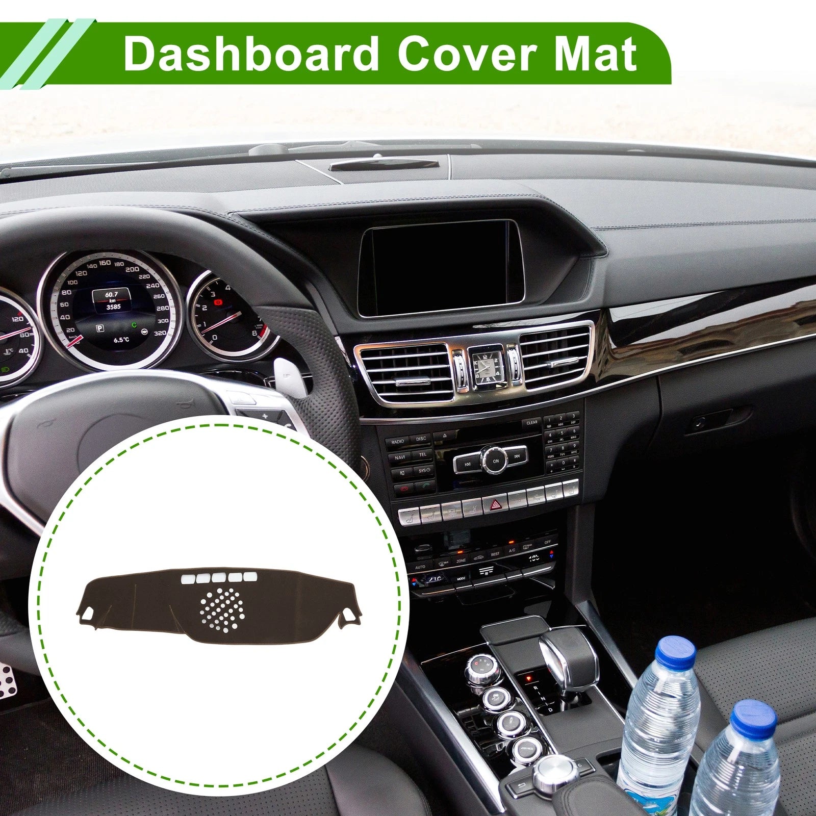 Dashboard Cover for Mercedes-Benz E-Class (2017–2021) Polyester Brown