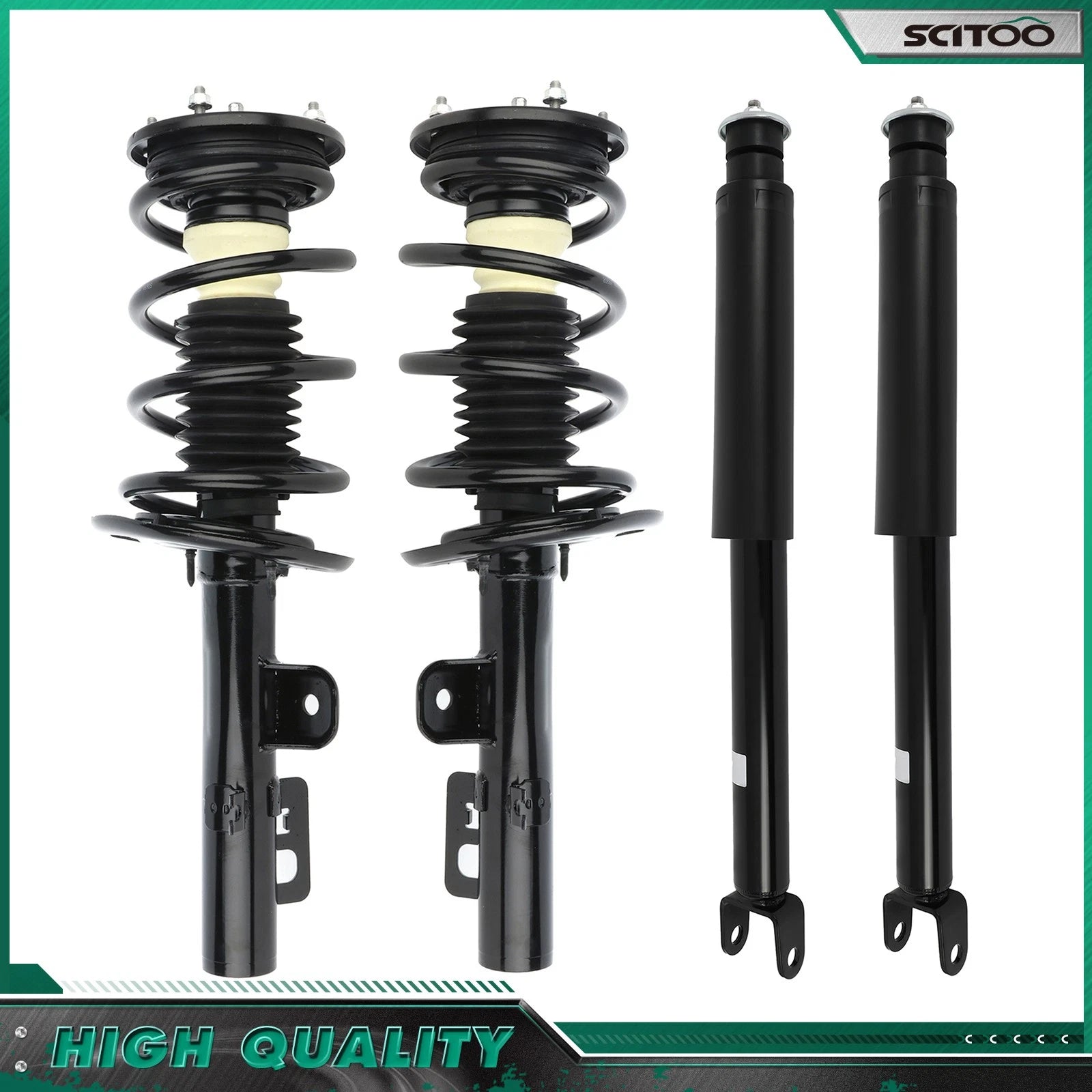Set of 4 Front Strut Coil & Spring Rear Shock for Ford Flex (2010–2011)