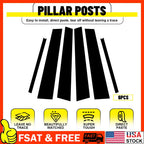 Set of 6 Window Pillar Post Covers for Chevy Equinox (2018–2023) Glossy Black