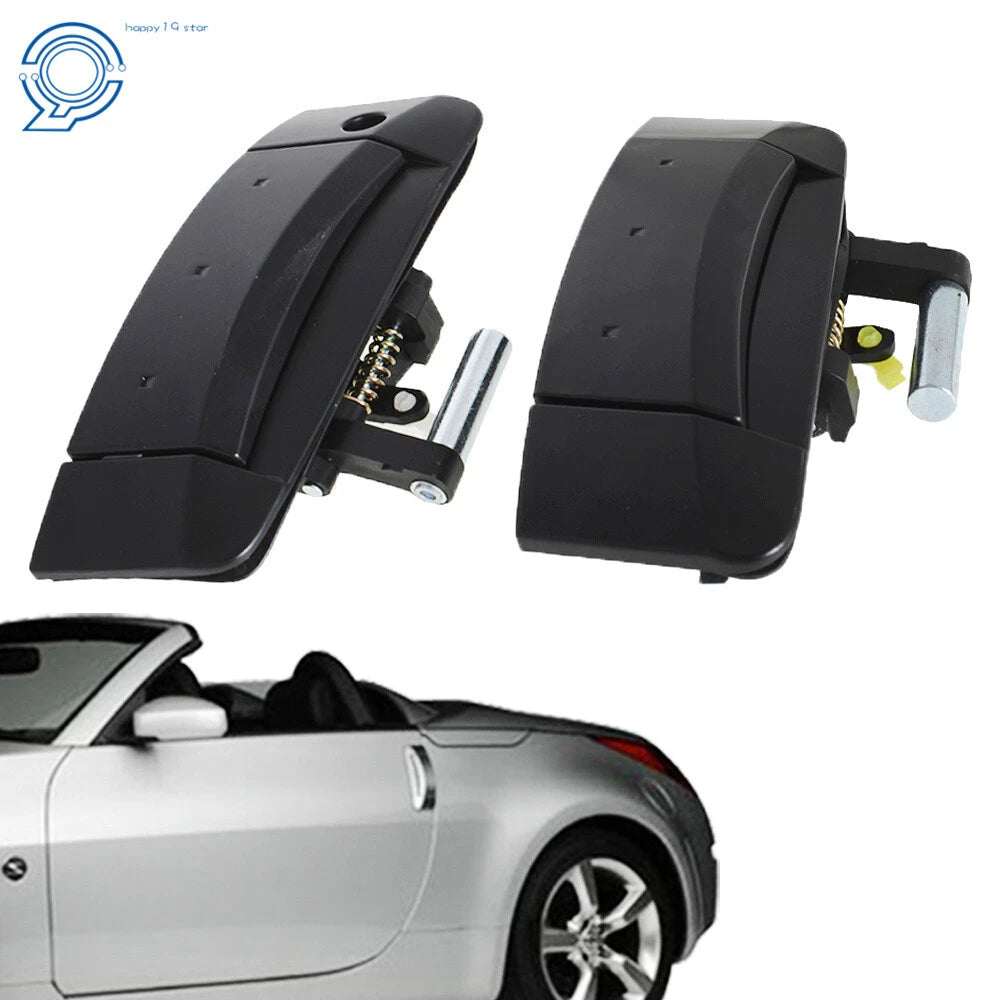 Set of 2 Black Plastic Outside Door Handles for Nissan 350Z (2003–2009)