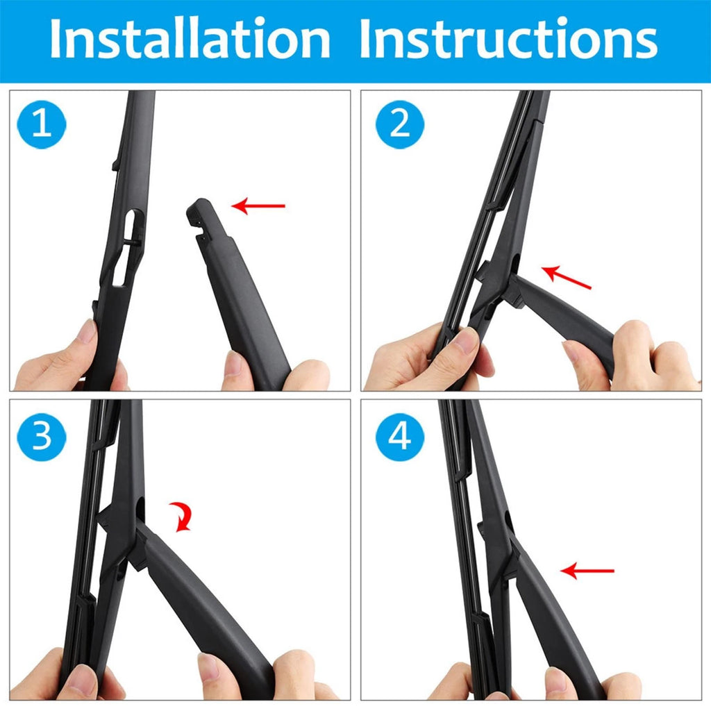 Set of 2 Rear Window Wiper Blade Arms for Ford Fiesta MK6 (2011–2018)