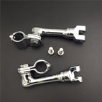 Chrome 1.5" Long Angle Adjustable Footpeg Mounting Kit for Universal Motorcycle