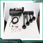 4 Trumpet Train Air Horn System Kit with 150PSI Compressor for Truck Pickup