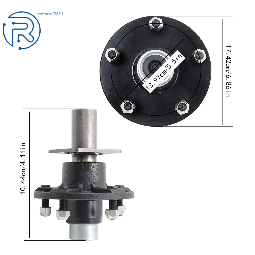 Set of 2 Trailer Hub Kits for 3500 lbs Spindle (5 Lug 5.5")