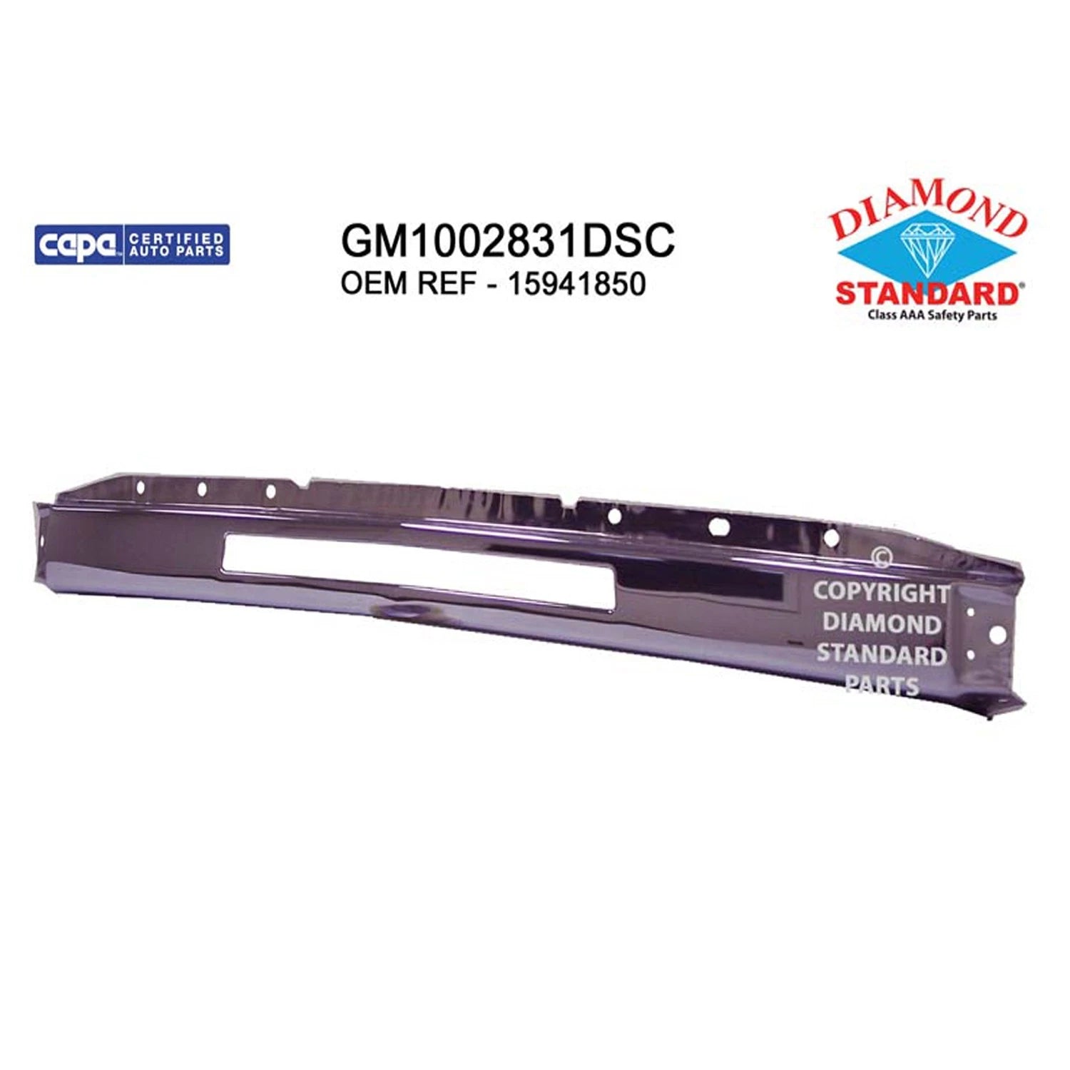 Replacement Chrome Steel Front Bumper Face Bar with Center Air Intake for