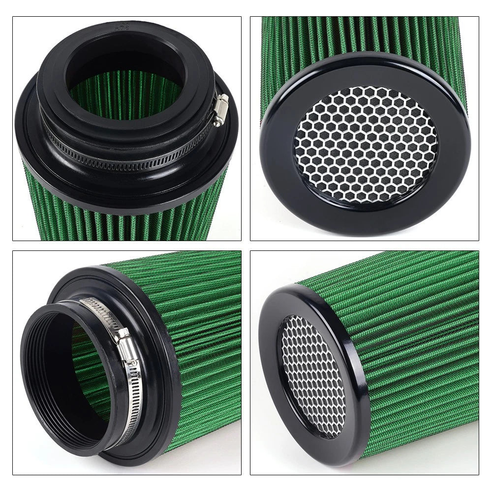 High Flow Cold Air Intake Filter for Performance Vehicles (3", 3.5", 4", 10.5" Tall)