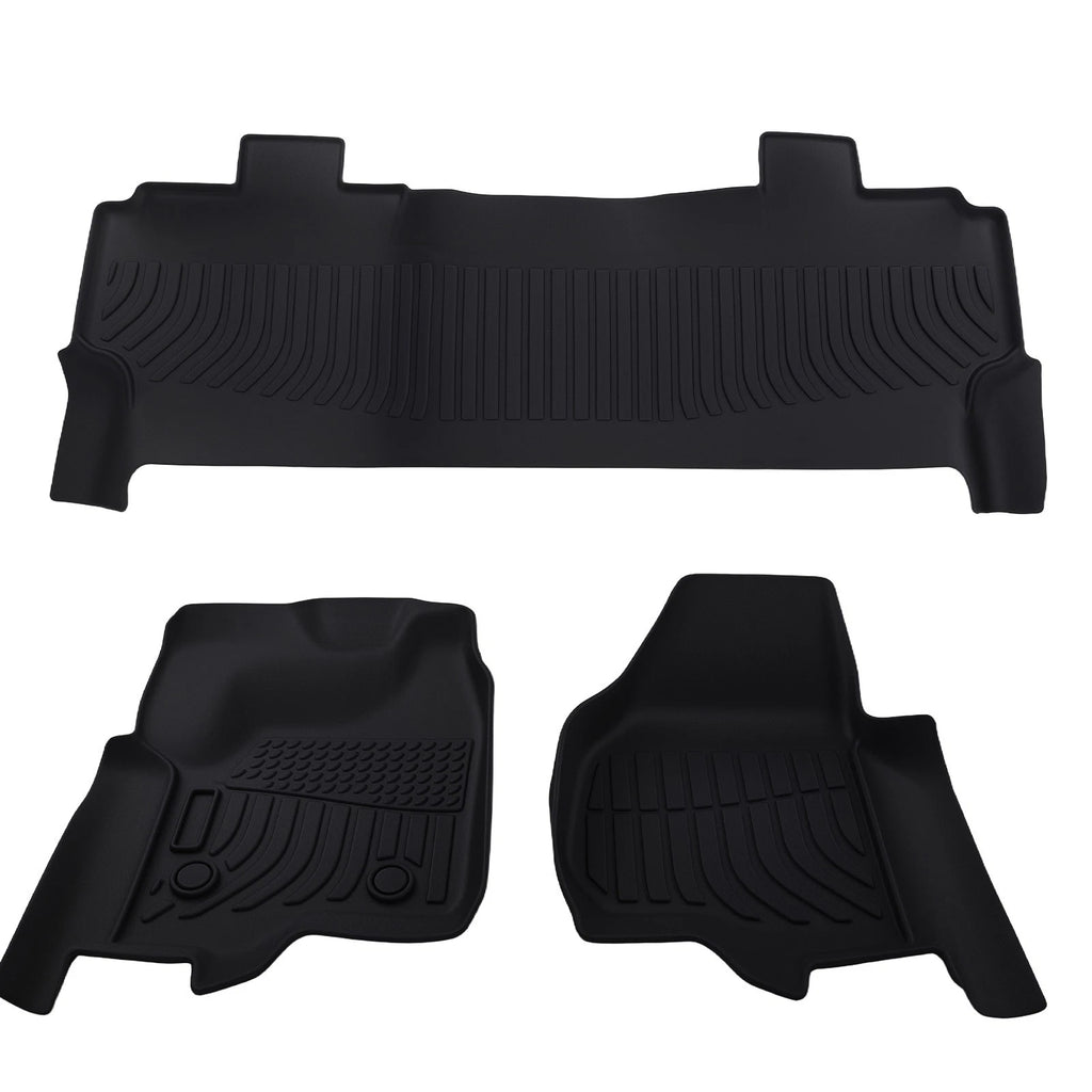Set of 4 Black Waterproof Floor Mats Liner for Ford F-250/F-350/F-450 (2012–2016)