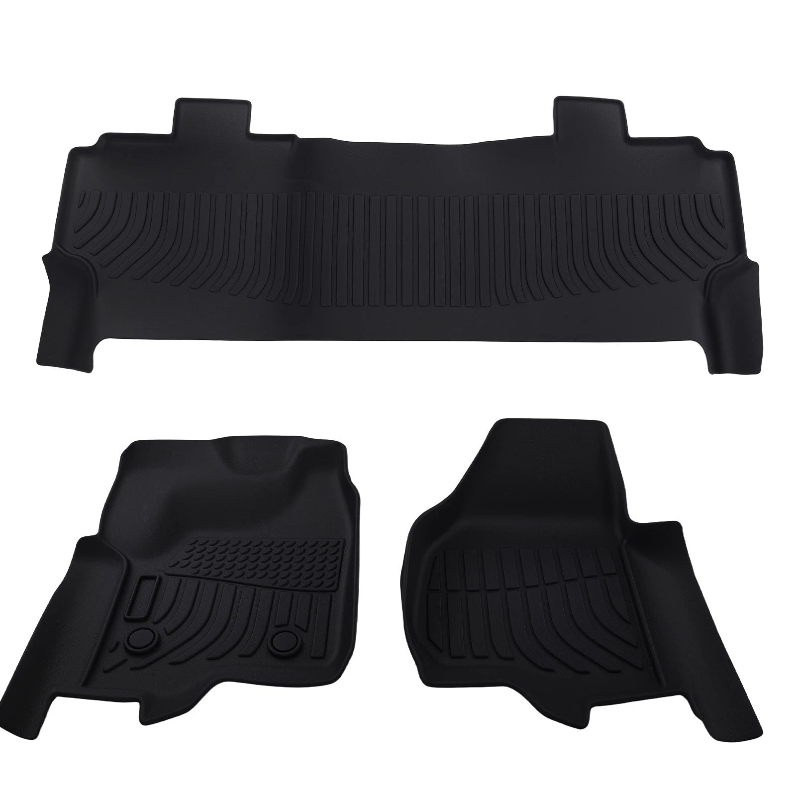 Set of 4 Black Waterproof Floor Mats Liner for Ford F-250/F-350/F-450 (2012–2016)
