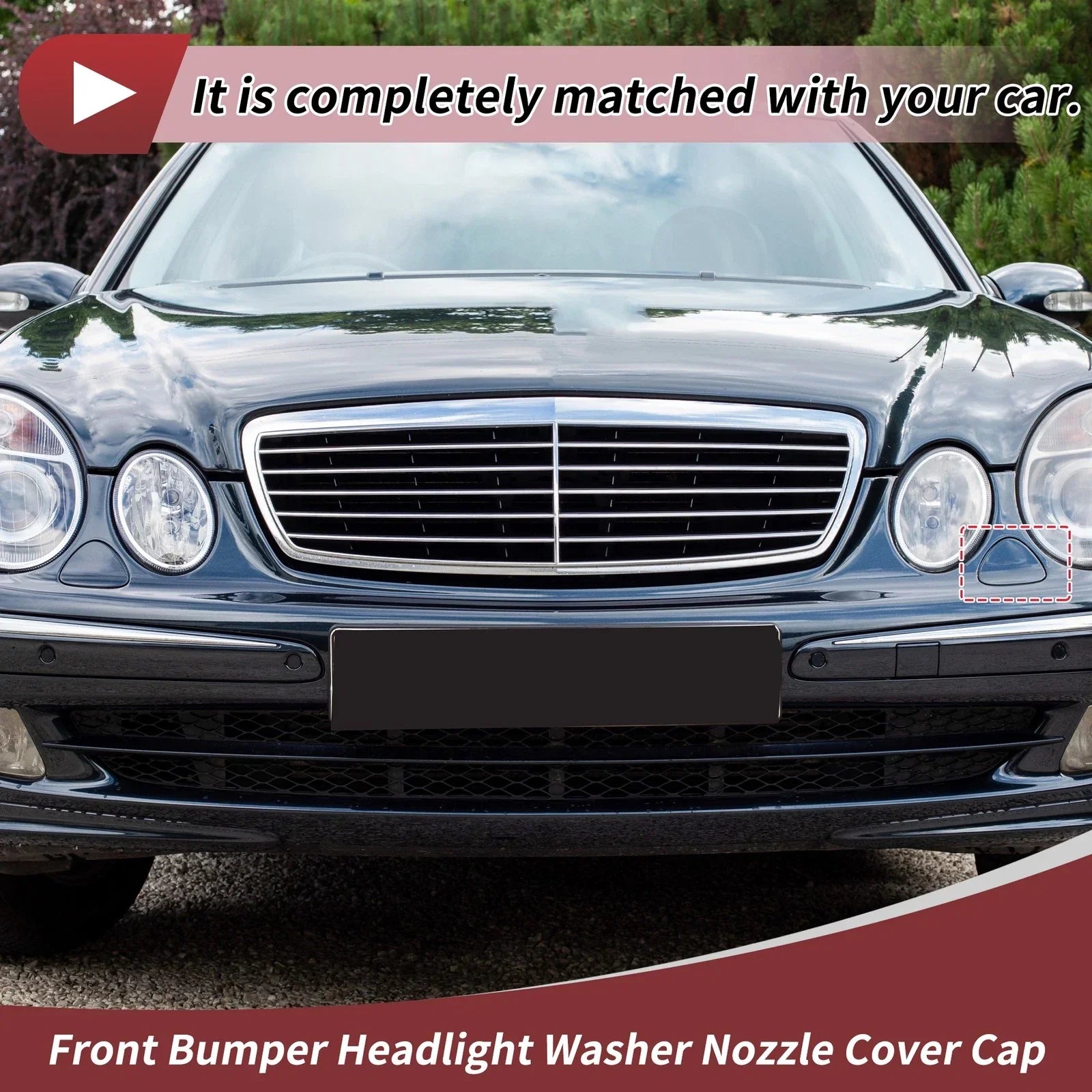 Front Left Washer Nozzle Cover for Mercedes-Benz E320 (1994-2006) Black